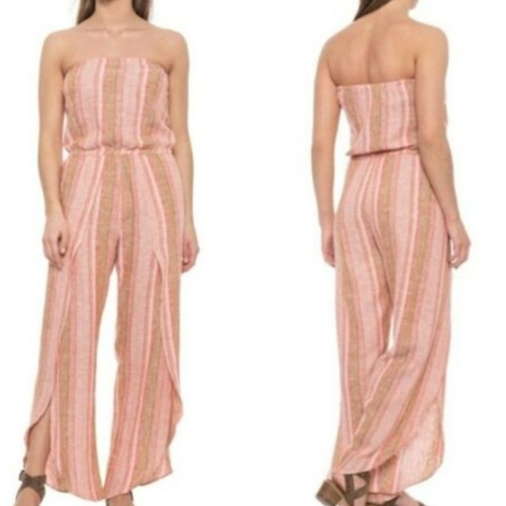 Anthropologie Drew Strapless Linen Jumpsuit